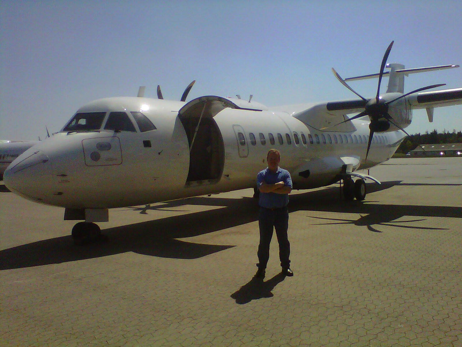 Turboprop aircraft on the apron
